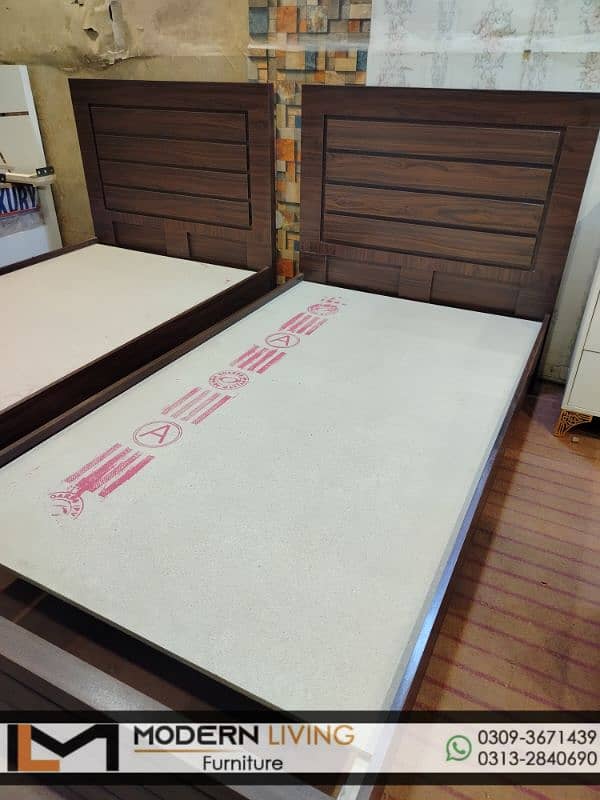 Stylish 2 single beds best quality in your choice colours 8