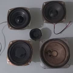 3 Mini Woofers , 1 Speaker & One Mini Speaker