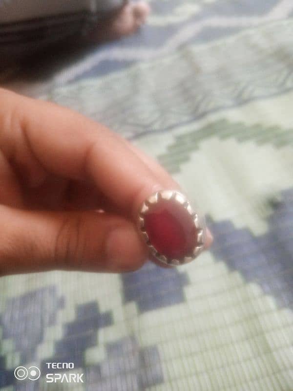 real ruby with silver ring 0