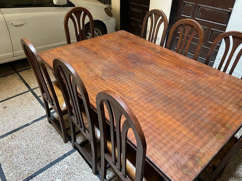 8 Chairs Dining Table Wooden 0