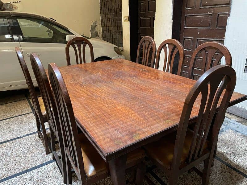8 Chairs Dining Table Wooden 2
