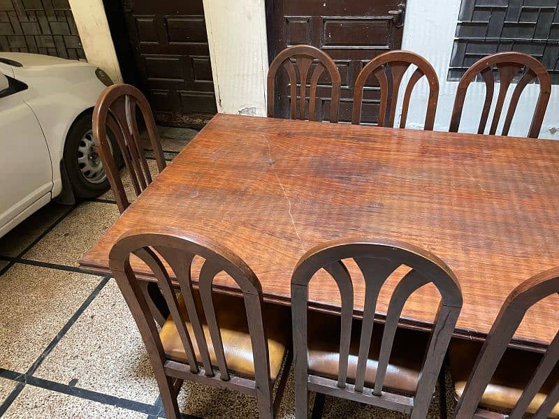 8 Chairs Dining Table Wooden 3