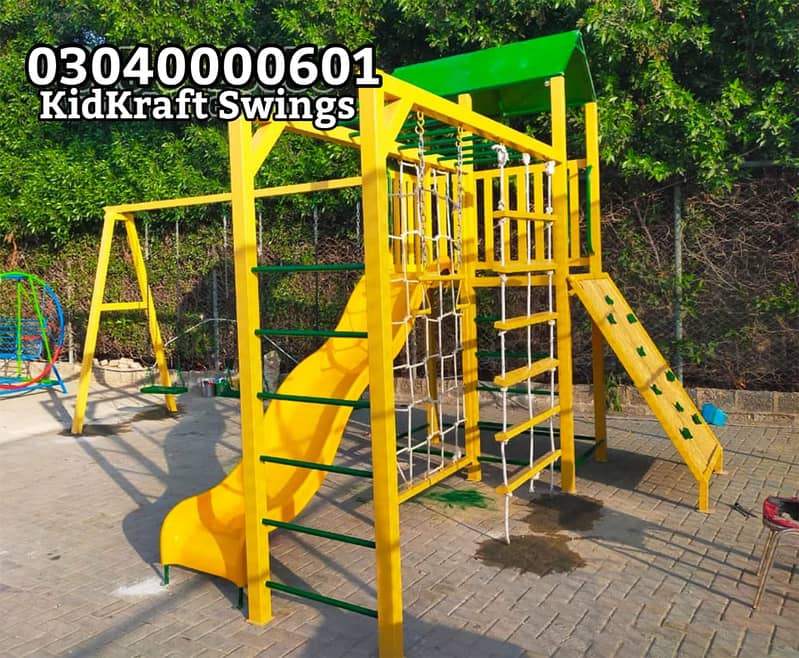 Slide, Swings, Kids rides, jhula, Spring rider, jungle gym, indoor set 9