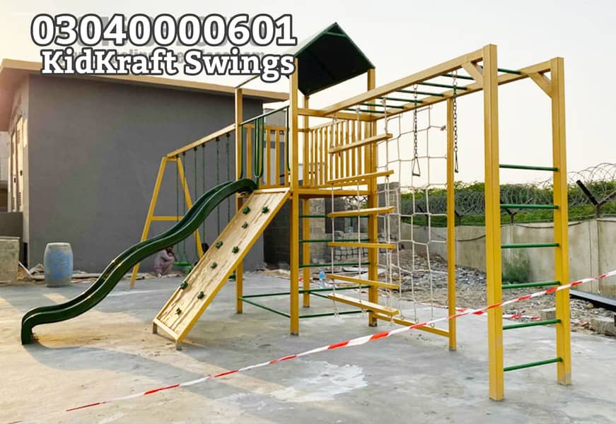 Slide, Swings, Kids rides, jhula, Spring rider, jungle gym, indoor set 11