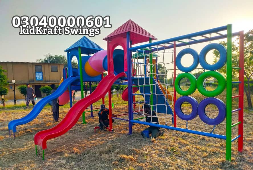 Slide, Swings, Kids rides, jhula, Spring rider, jungle gym, indoor set 14