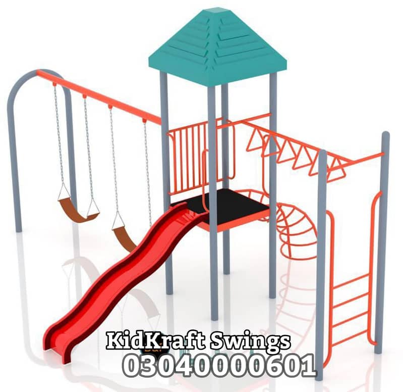 Slide, Swings, Kids rides, jhula, Spring rider, jungle gym, indoor set 15