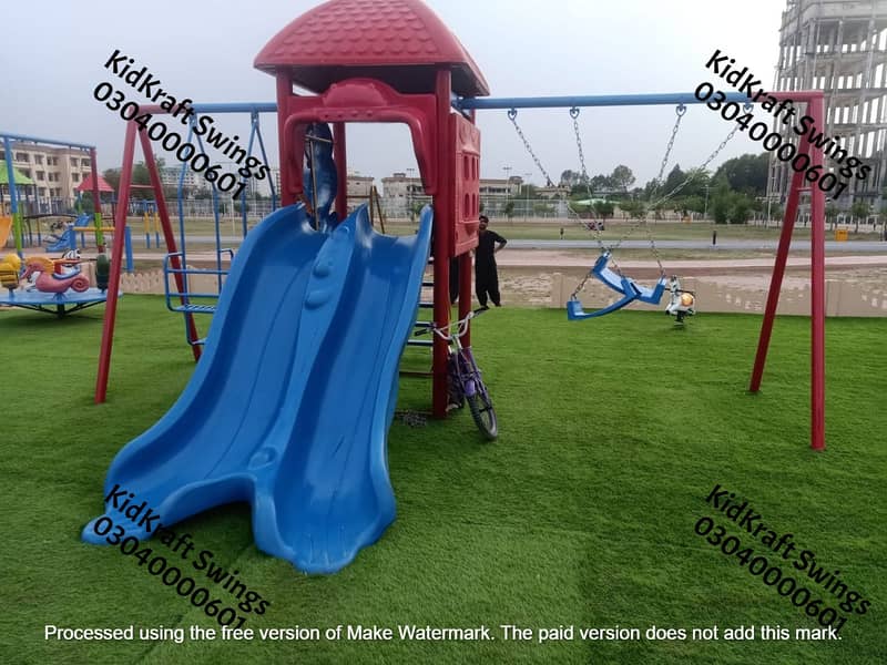 Monkey bar, Climber, rope ladder, swings, slides, seesaw, kids rides 15