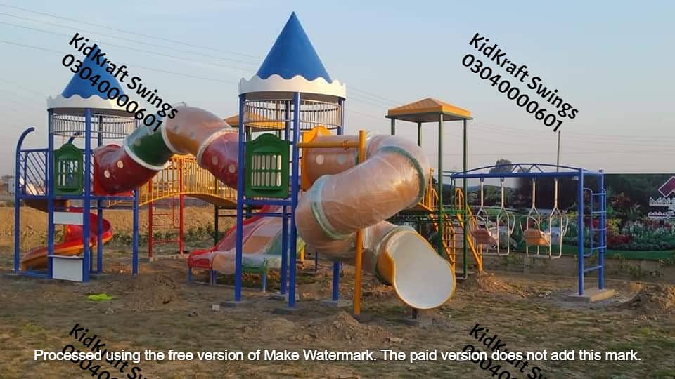 Monkey bar, Climber, rope ladder, swings, slides, seesaw, kids rides 17