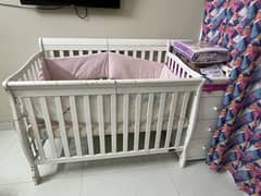 Wooden Cot with drawers