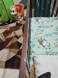 Pure Wood Toddler Cot with Mattress for Sale