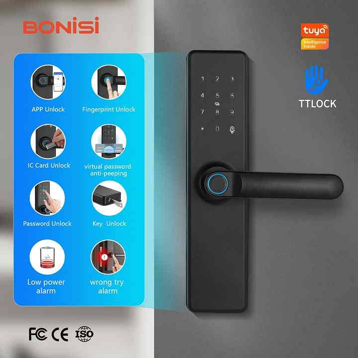 smart door lock Face Fingerprint airbnb tuya smart life mobile app 1