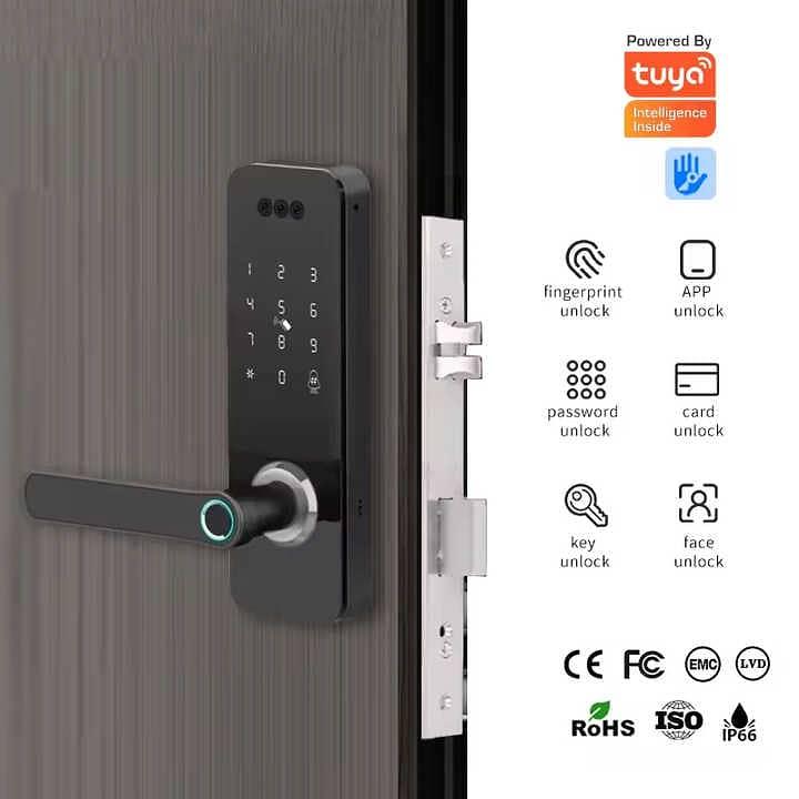smart door lock Face Fingerprint airbnb tuya smart life mobile app 4