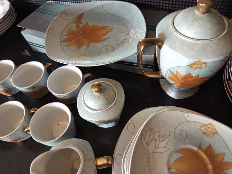 golden lining Tea set 21 pcs complete set 0
