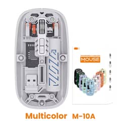 Transparent M-10a Mouse Wireless + Bluetooth Dual Mode Rechargeable