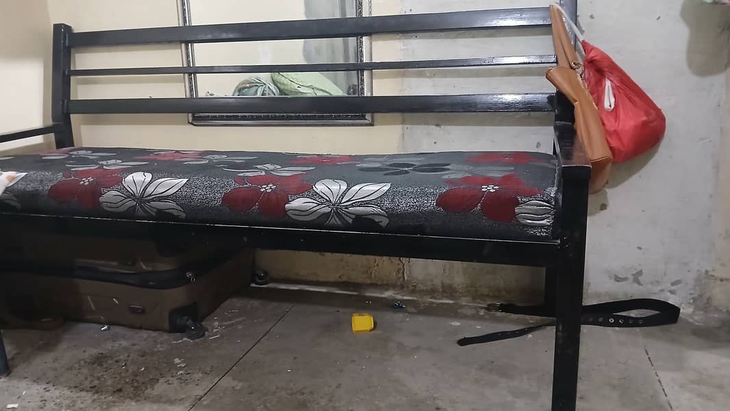 heavy iron 5 seater sofa set with foam seats and covers 1