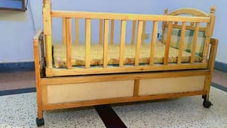 Wooden Baby Cot with Mattress – Perfect Condition!