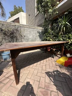 Wood dining table and 6 wood chairs