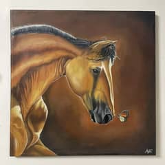 Horse and butterfly Painting 2ft