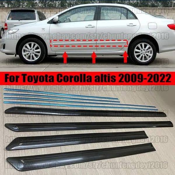 Toyota Corolla 100% Japani Genuine Doors Moulding Strips (Door Pati) 3
