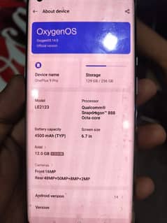 OnePlus 9Pro 12gb 256gb approved