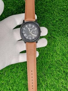 Men's leather Strap Watch