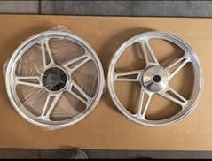 Premium 5-Spoke Alloy Rims for CD70 – Available in Black & Silver