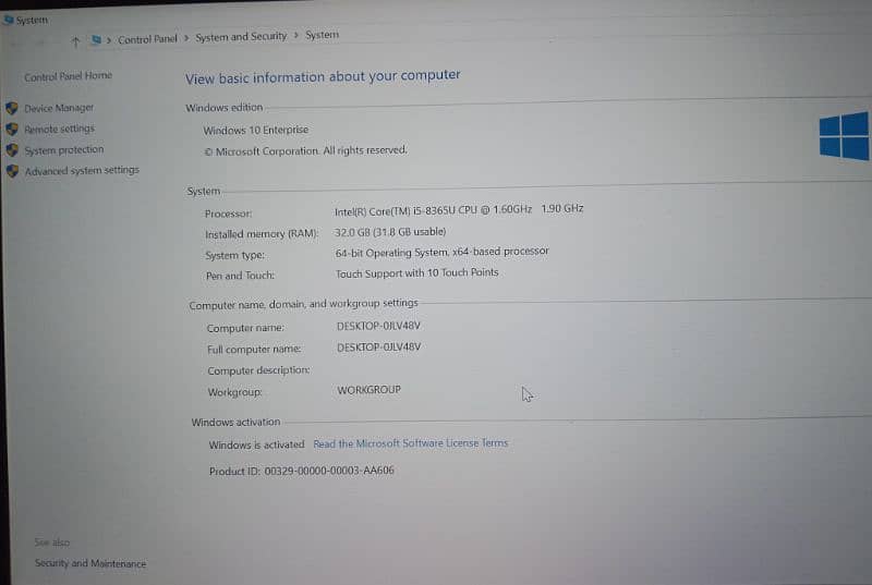 Dell Laptop Core i5 8th Generation Touch screen 3