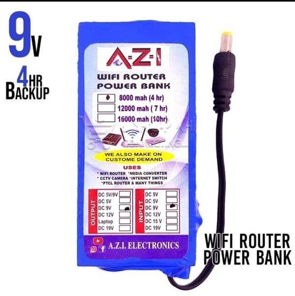 Wifi Router Power Bank 9v 8000mah Any Wifi Router Power Bank Ups Fiber 1