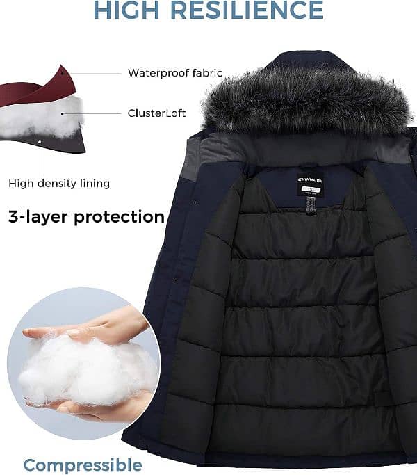 Men's Winter Warm Coat (CHIN·MOON) Windproof Puffer Jacket with Hood 2