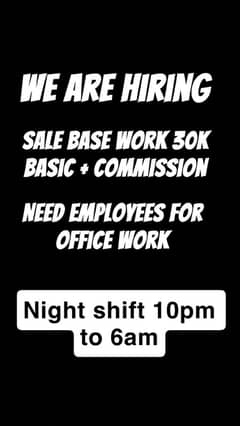 Sale base jobs basics salary + Commission in Canadian dollar