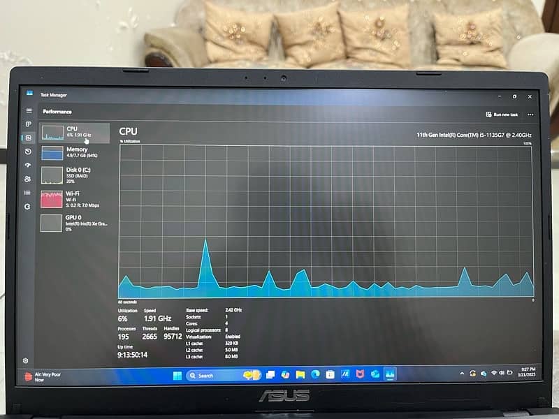 asus vivobook 15 i5-11th gen intel iris xe graphics 2