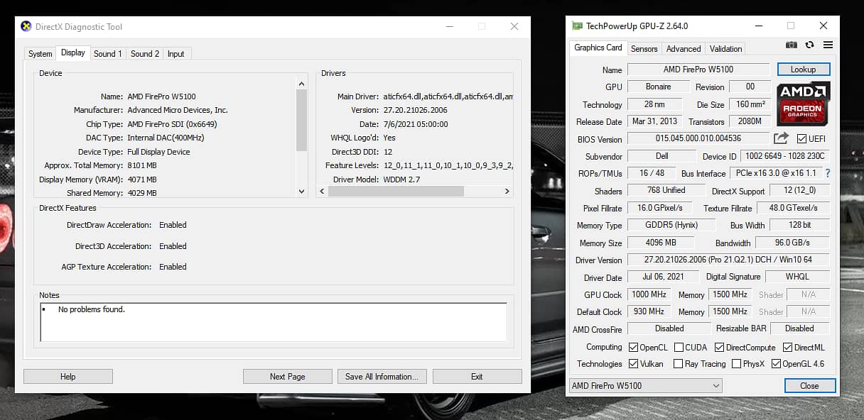 AMD FirePro W5100 4GB DDR5 | 128bit | DirectX 12 9