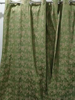 green curtains