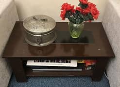 Brown Table with two side tables