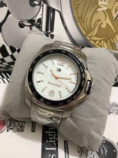 HILFIGER-WHITE PEARL DIAL-NEW ORIGINAL WATCH-RADO-OMEGA-ROLEX-TISSOT