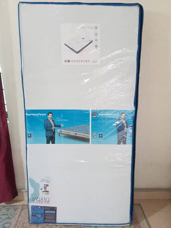 Pure wooden single bed with mattress 6