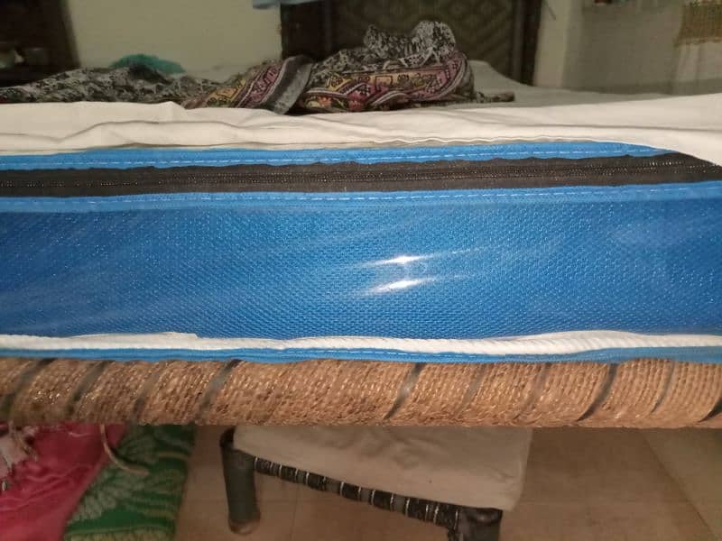 Pure wooden single bed with mattress 9