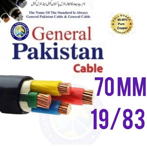 25 mm 3 core copper cables 19/52 wire 12
