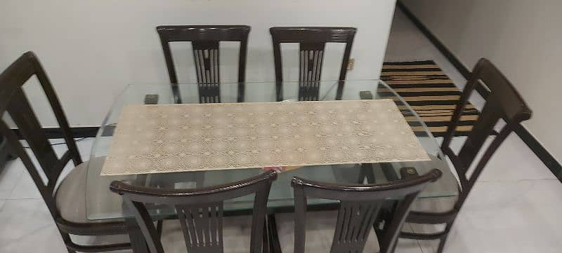 Dining table 6 chairs Table Glass Top 2