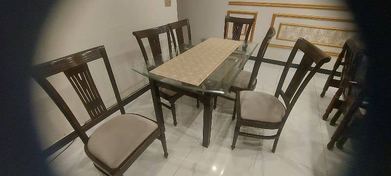 Dining table 6 chairs Table Glass Top 3
