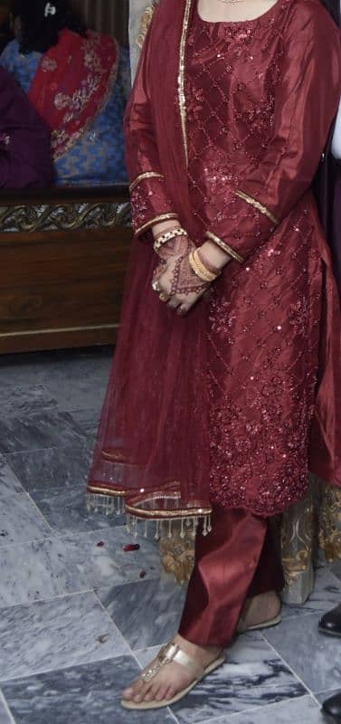 party wear,Mehroon  dress 0