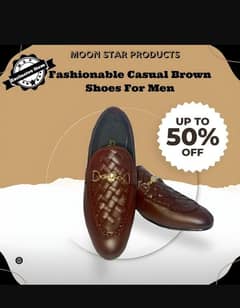 men s brown rexine casual dress shoes - 1Pcs