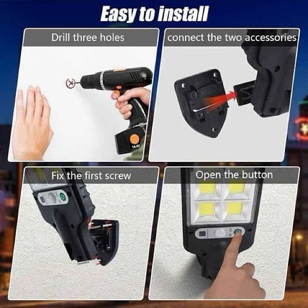 LED Solar Light Outdoor Ip68 Waterproof 108 COB 4