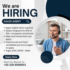 We are hiring sales agents