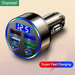 OUYAQll Fast Car Charger with QC3.0 & PD Ports -6-in-1 Multi-Funclug,