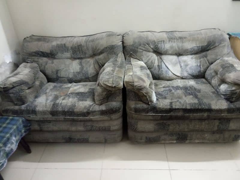 Sofa Set (3+1+1) Dark Grey Fabric 9