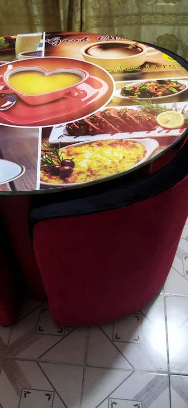 dining table 4 chair with table imported mirror 4