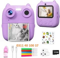 D8S CHILDRENS TIME FRONT/BACK REAR HD DIGITAL THERMAL PRINT CAMERA 108