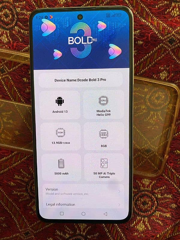 Decode bold 3 pro 8gb ram 128gb rom 120hz  amoled display with box 6