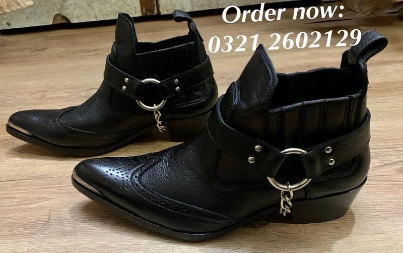 Original leather cowboy shoes for men available 1